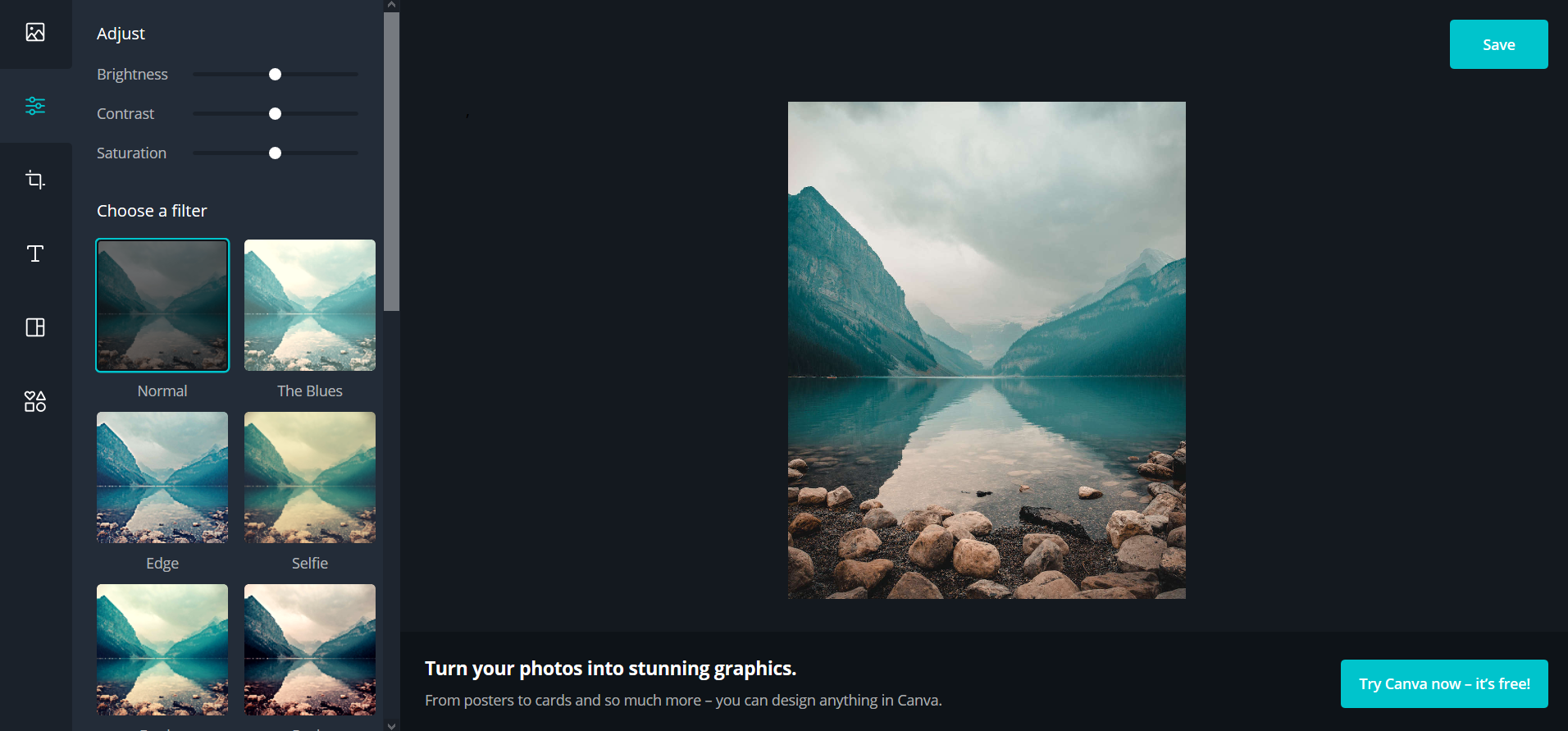 Free online photo editing tool Canva