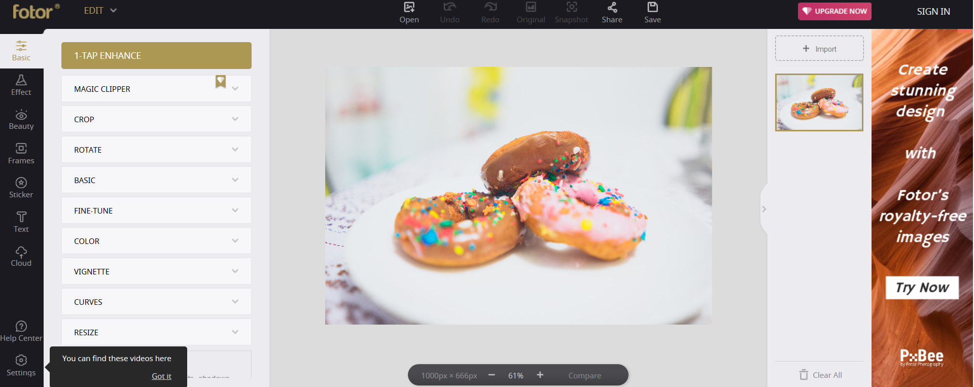 Free online photo editor Fotor