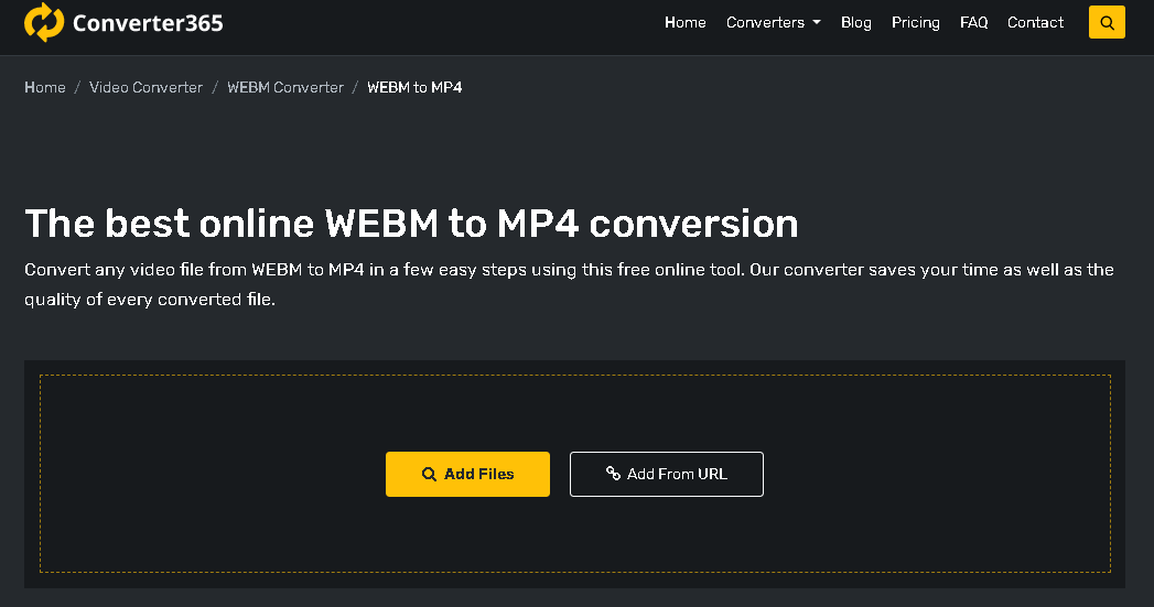 how to convert WebM to mp4 - 
converter365