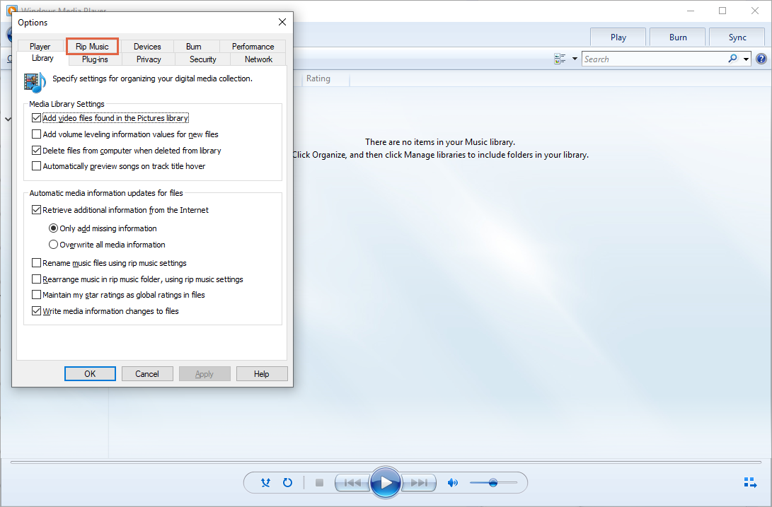 How to convert M4A to WAV using Windows Media Player: Step 3