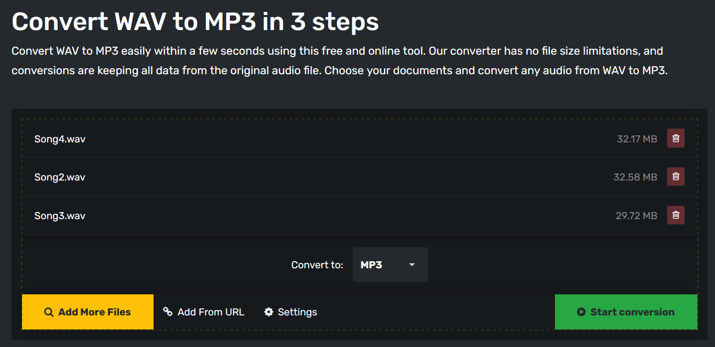 How to convert a WAV file to MP3 online for free