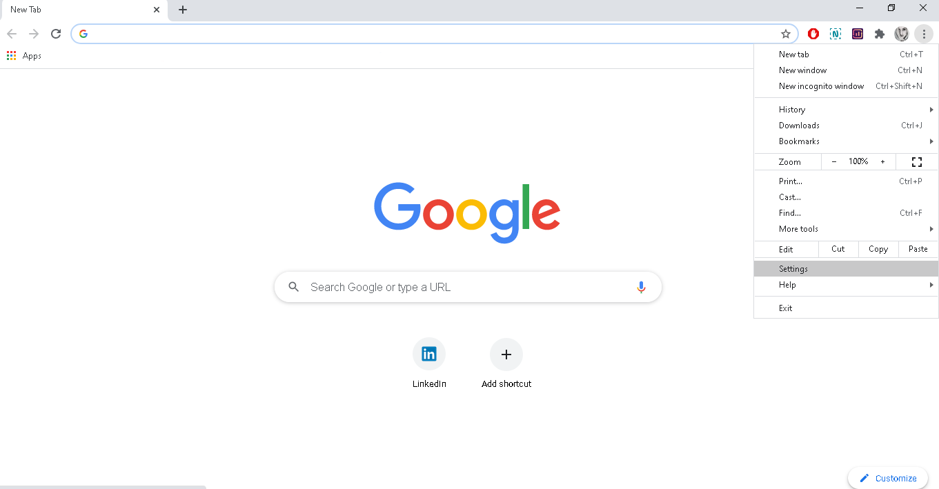 how to change search engine on Chrome - step 3