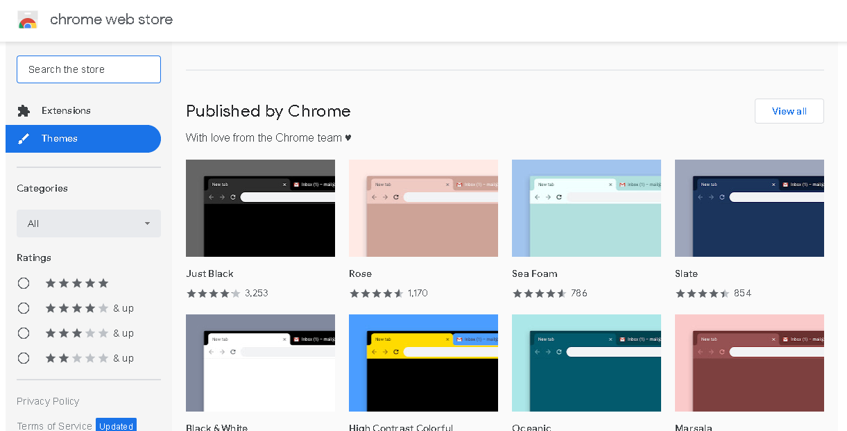 google chrome themes