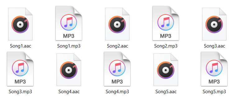 MP3, AAC - Lossy audio formats