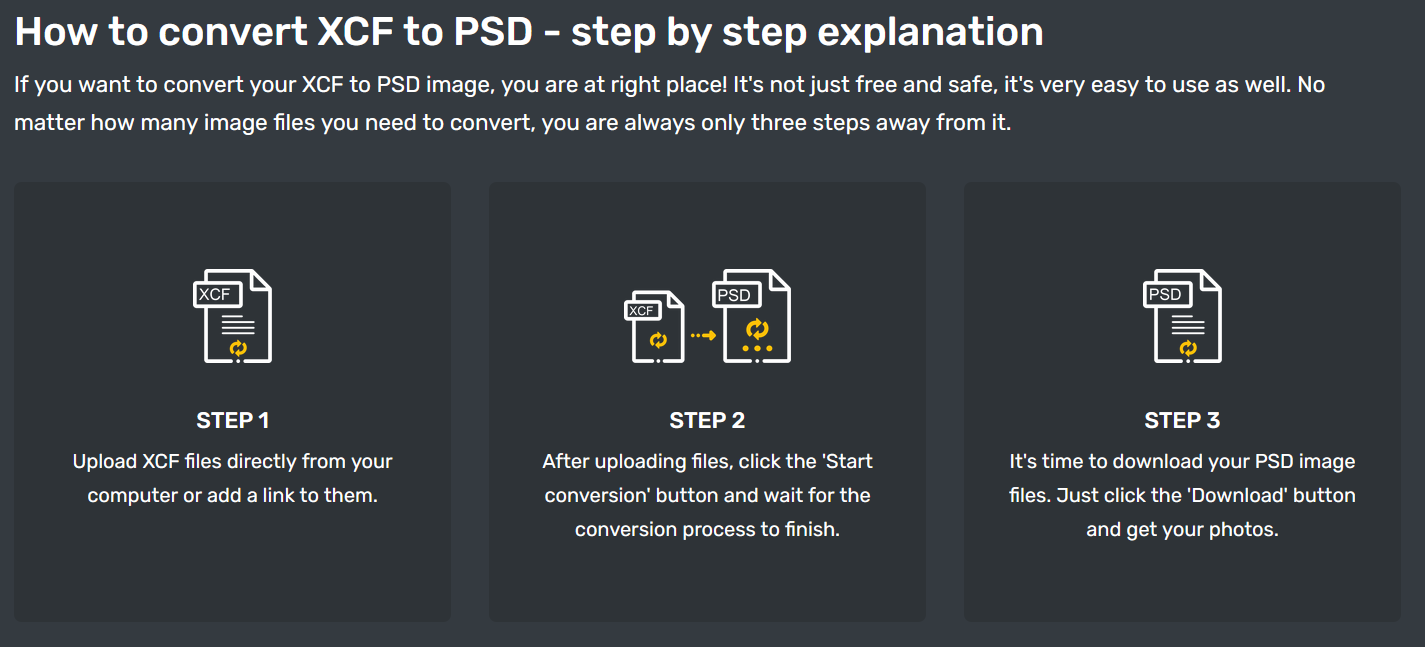 How to convert XCF to any image format online?