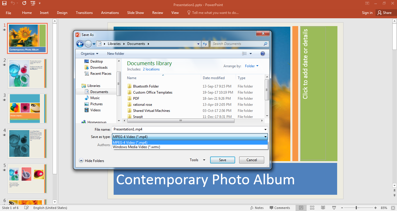 How to convert PPTX to MP4 with Microsoft PowerPoint?