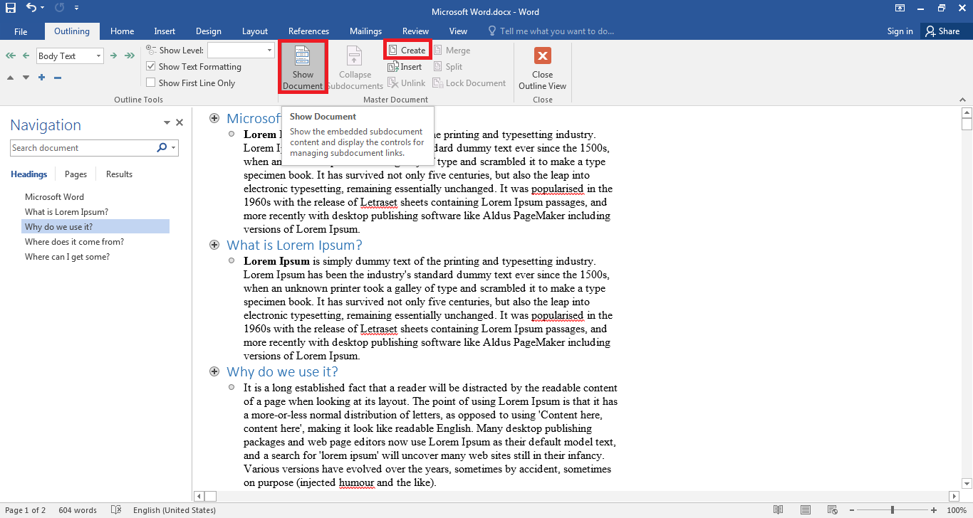 How to split Word documents?