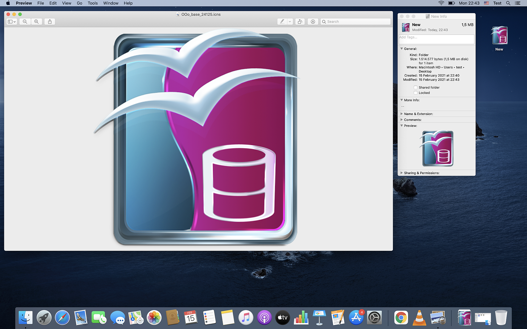 A customized icon on Mac OS