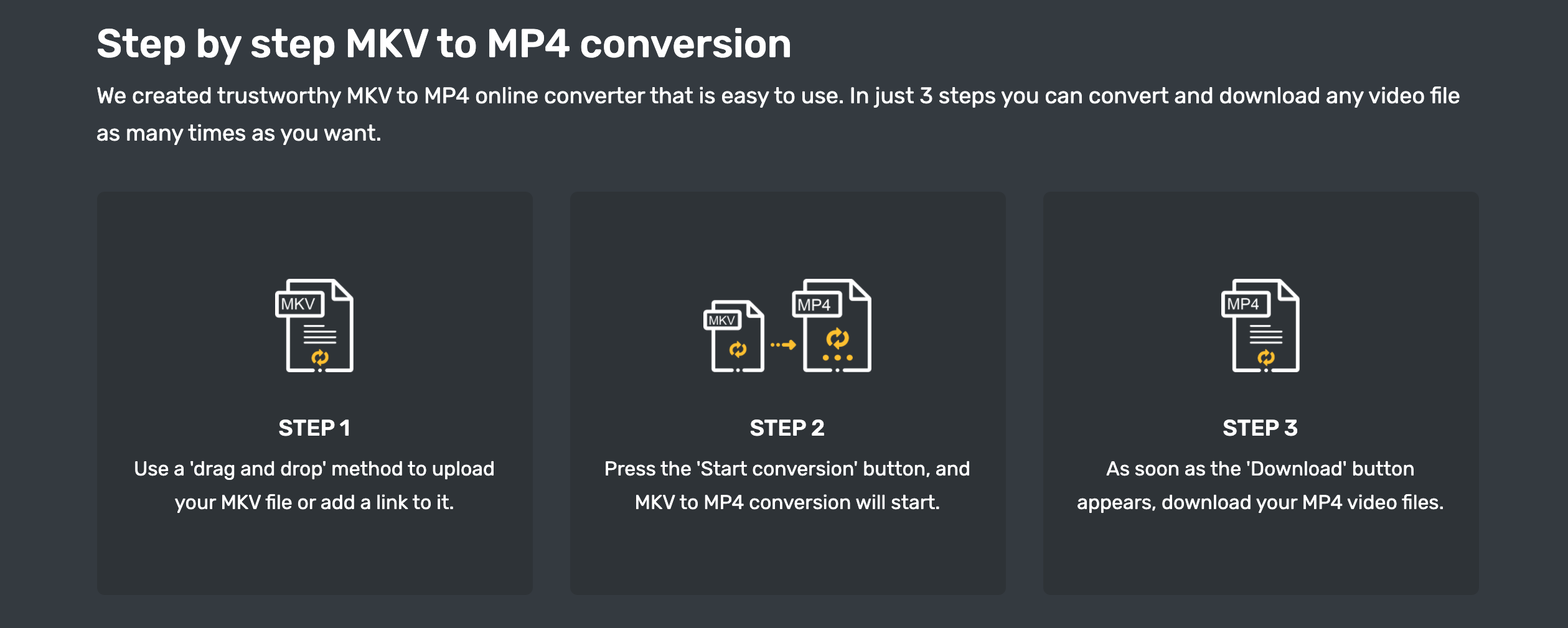 convert mkv to mp4 using converter365