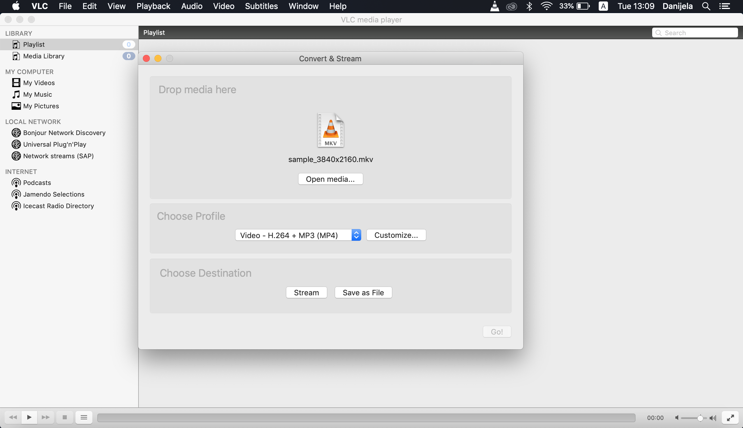 vlc for mac convert mkv to mp4