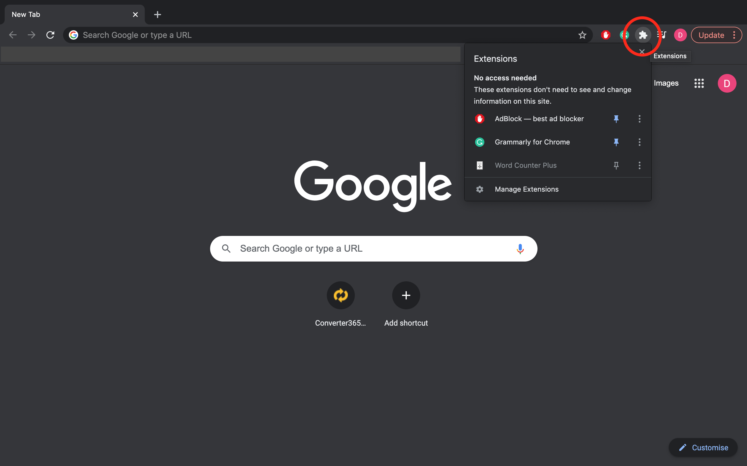 remove converter extensions from chrome step 1