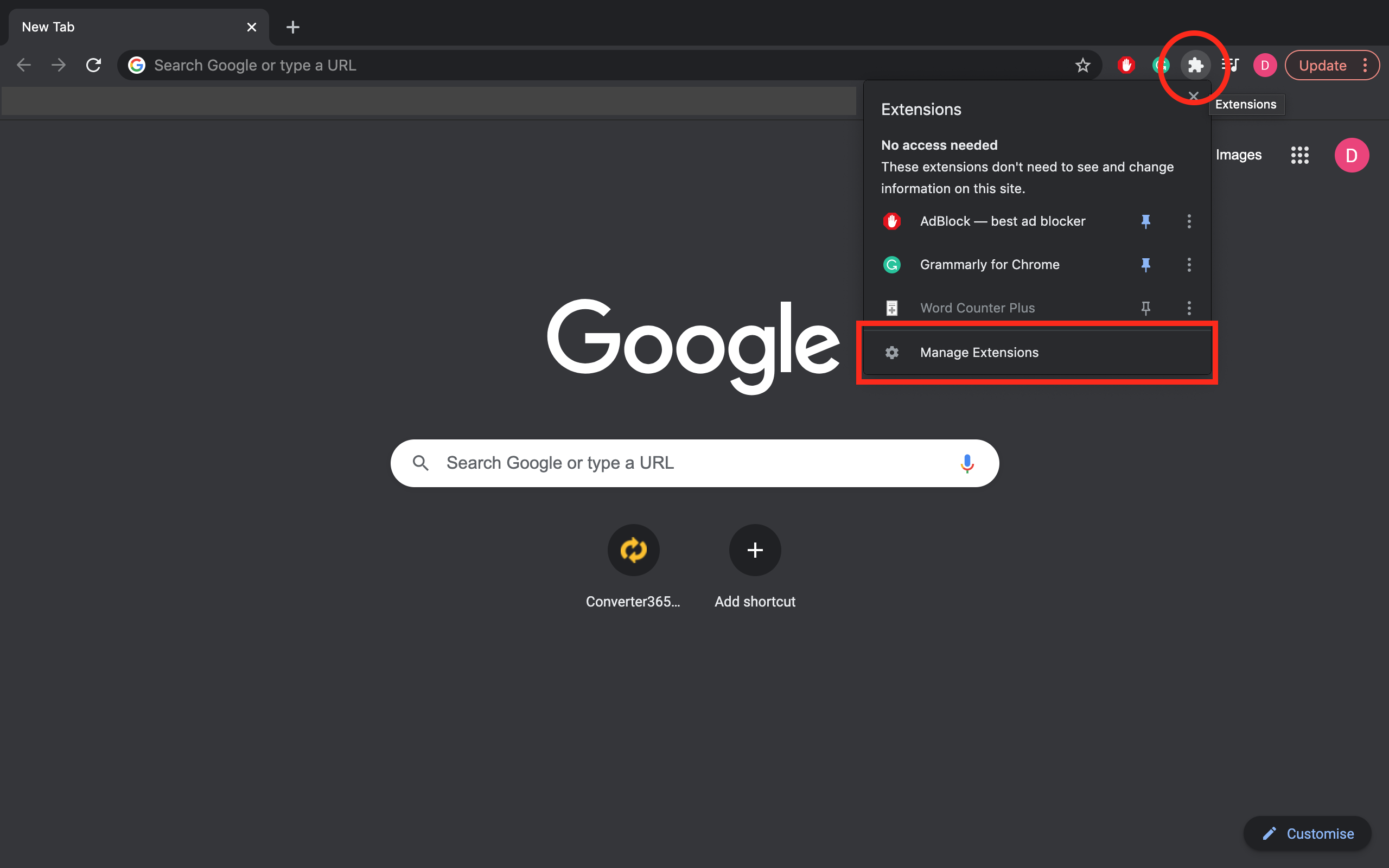 remove converter extensions from chrome step 2