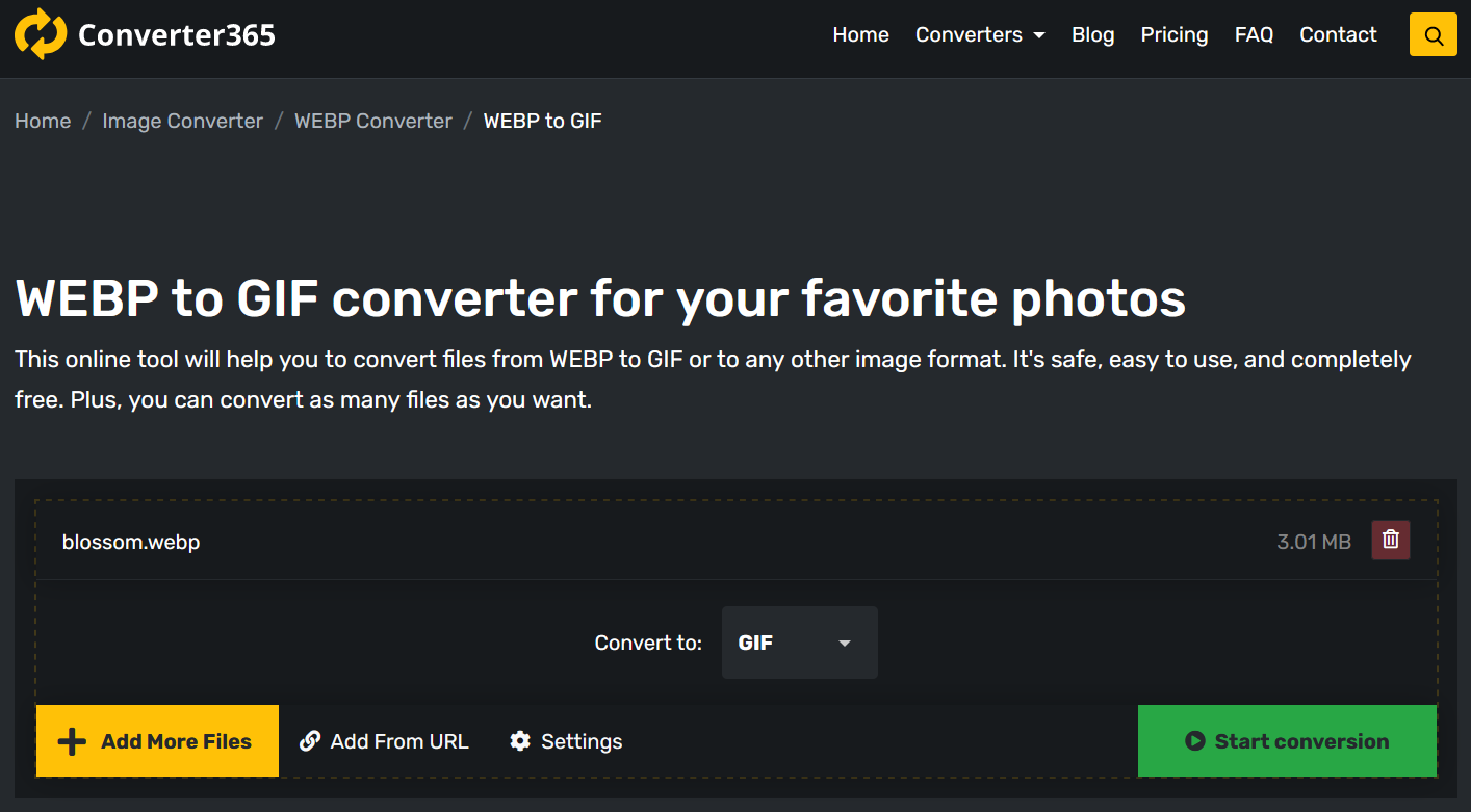 How to convert WEBM to GIF free online?