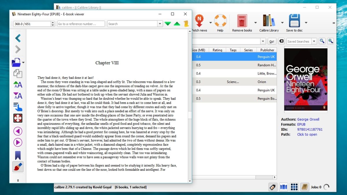 EPUB readers for Mac and Windows - Calibre