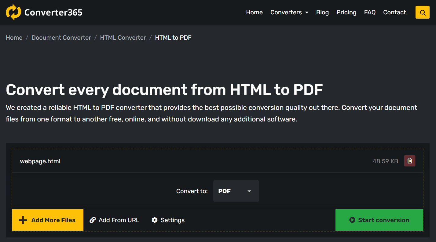 How to save HTML files as PDF?