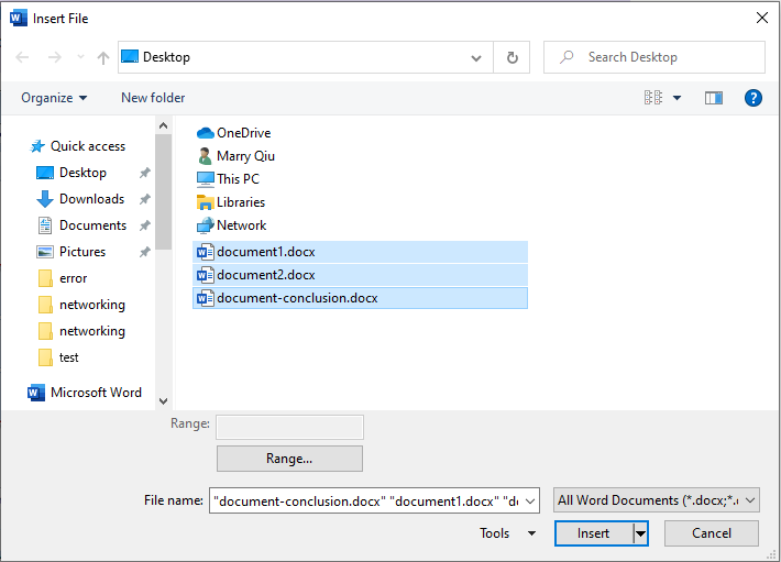 merge word documents step 4 and 5