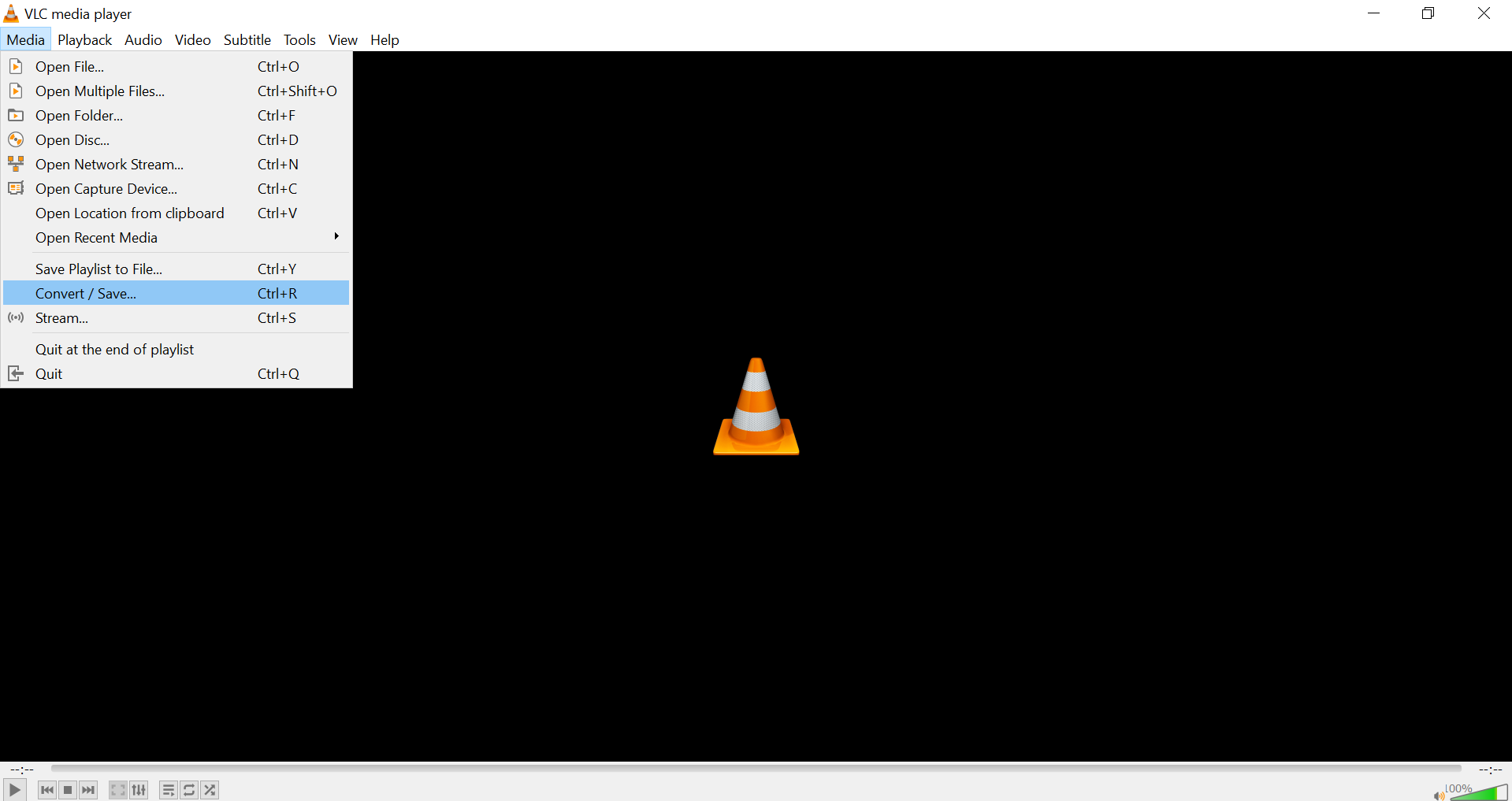 convert avi to mp4 vlc step 1