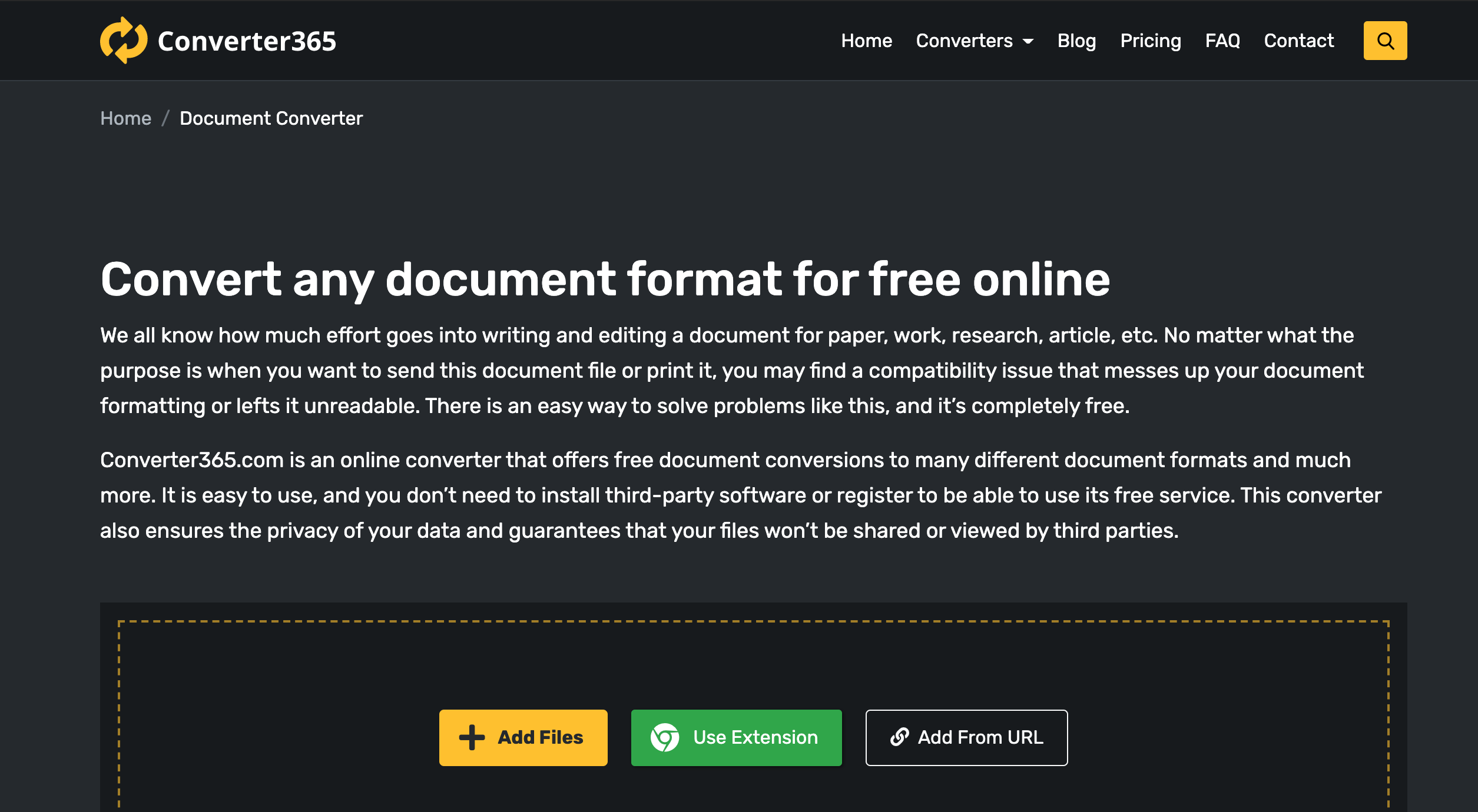 Converter365 free online document tools converter