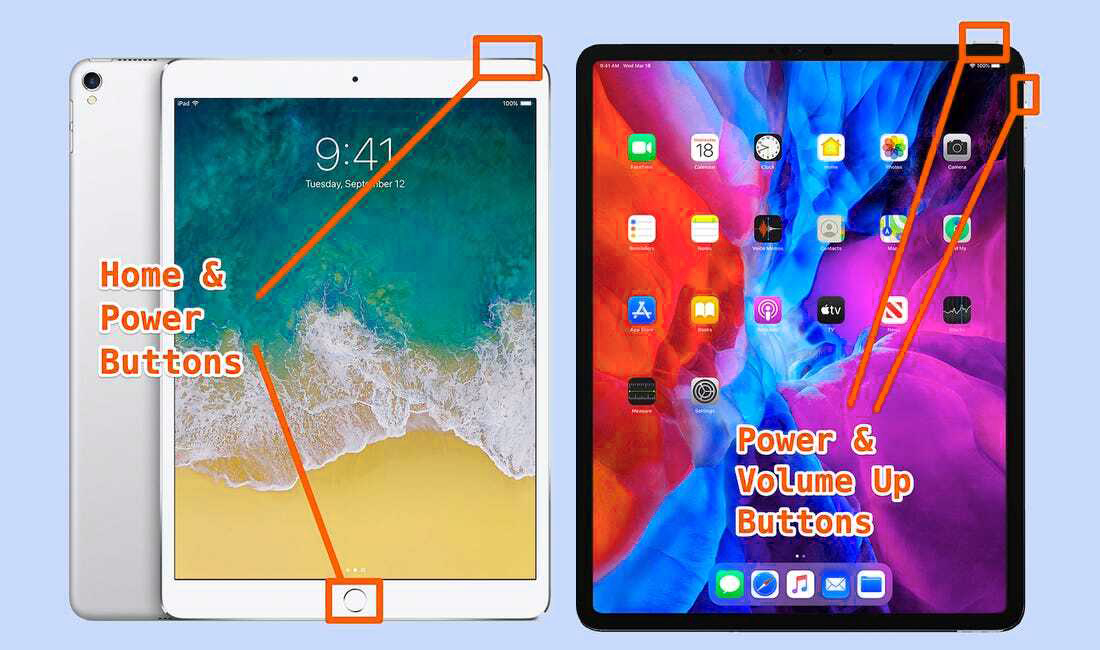 how to take a screenshot on every iPad with buttons