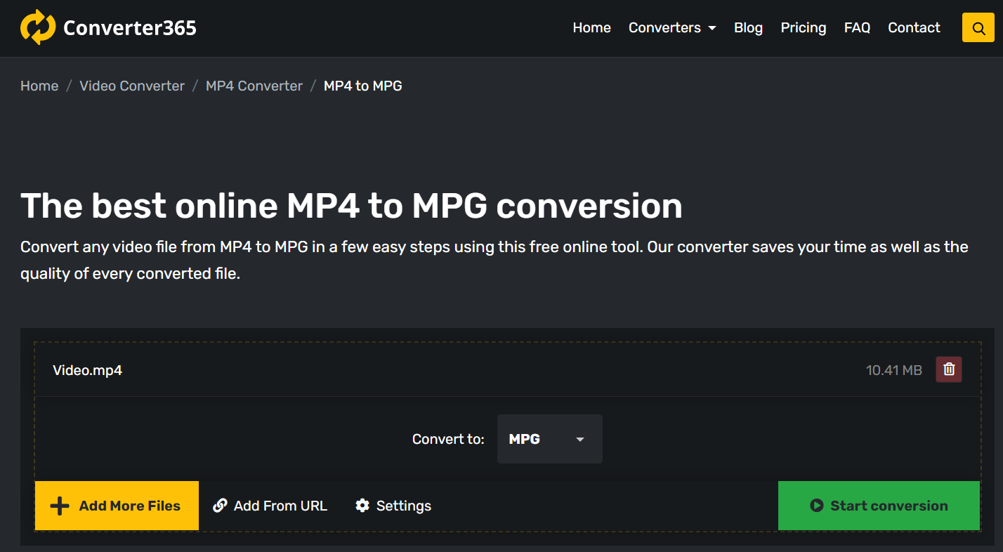 Best way to convert MP4 to MPG free online