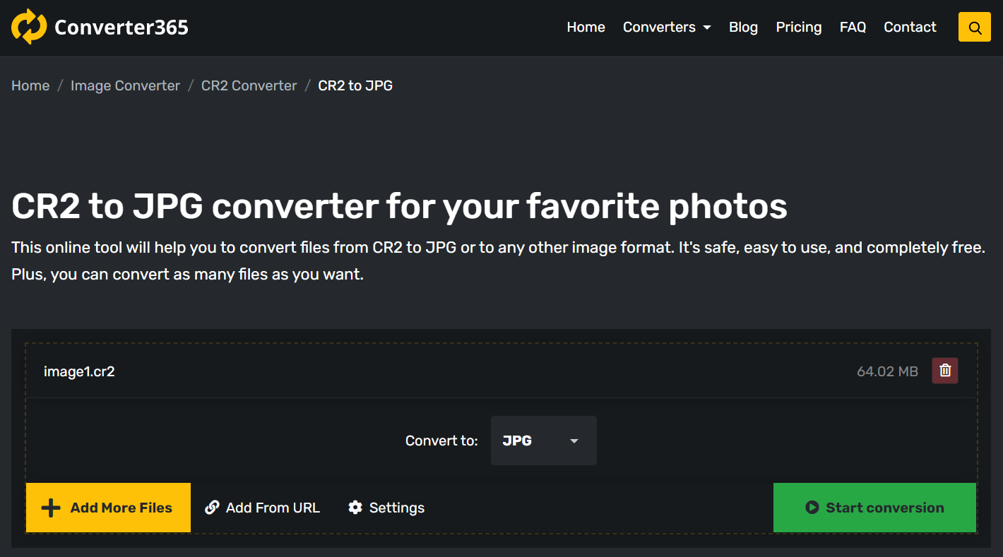 Best RAW converter online - Converter365