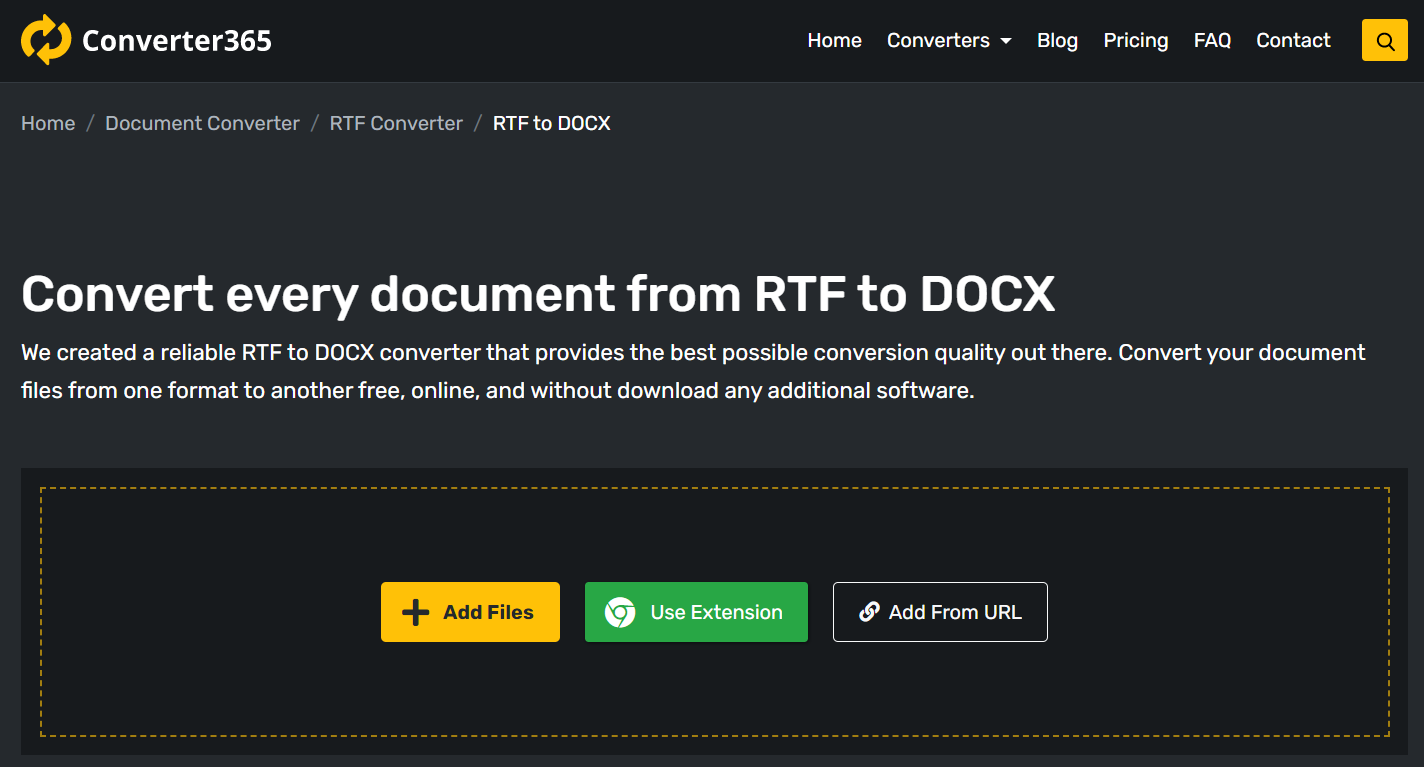 How to use free online RTF to DOCX converter?