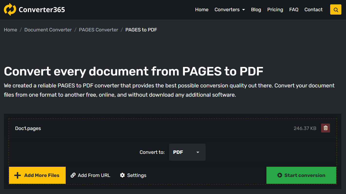 How to convert a PAGES document to PDF on Windows or any OS?