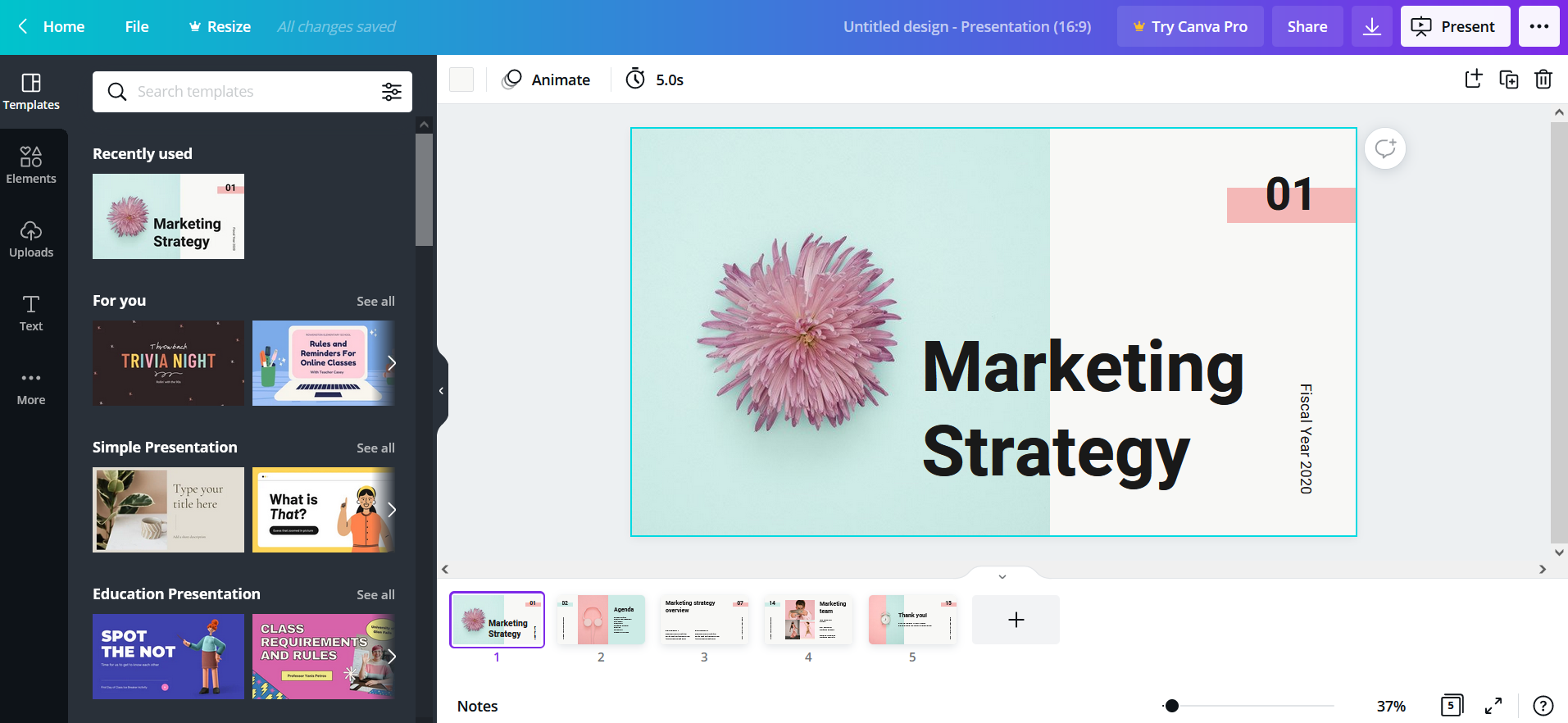 Make PowerPoint online using Canva